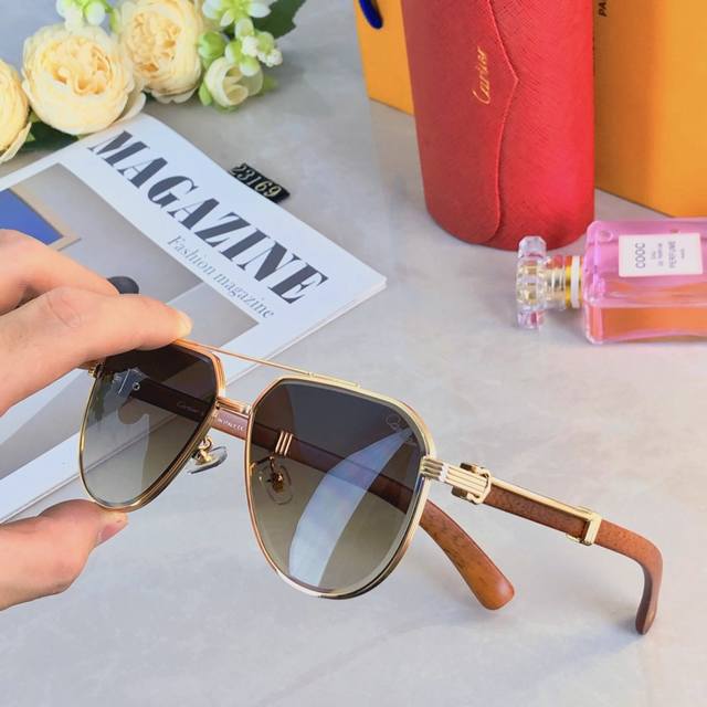 cartie*2025 New Style Metal Double Beam Large Frame Sunglasses Live Broadcast