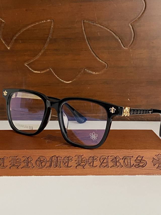 New Chrome Heart Square Frame Temperament Titanium Ch8318 Size 52-19-153