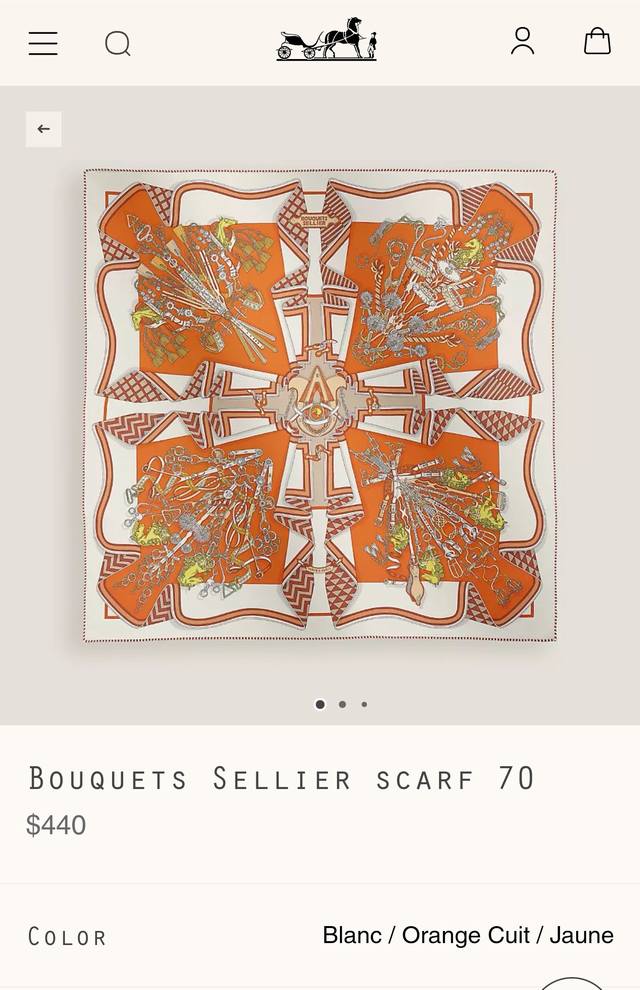 shms2515 18 Momme Double-Sided 90X90Cm Twill Silk Hermes Saddle Bouquet