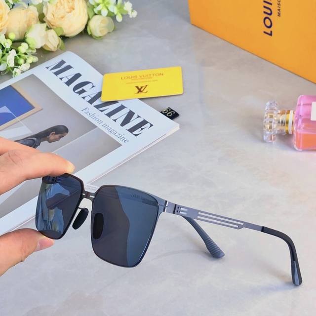 louis Vuitto*Ultra-Light Hd High-End Textured Nylon Polarized Sunglasses Text