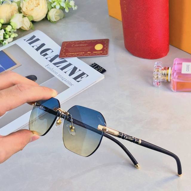 cartie*Metal Personality Cutting Edge Fashion Frameless Sunglasses Sunshade H