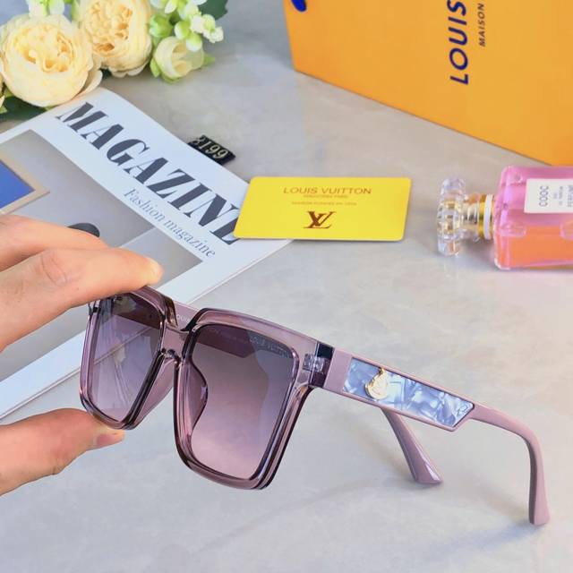 louis Vuitto* New Retro Cat-Eye Fashionable And Trendy High-End Sun-Shading S