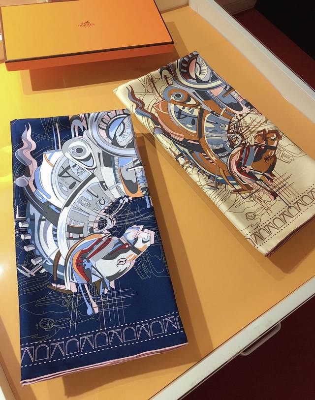 shms2313 Hermes Mechanical Horse 90Cm Silk Square Scarf A Must-Have Accessory
