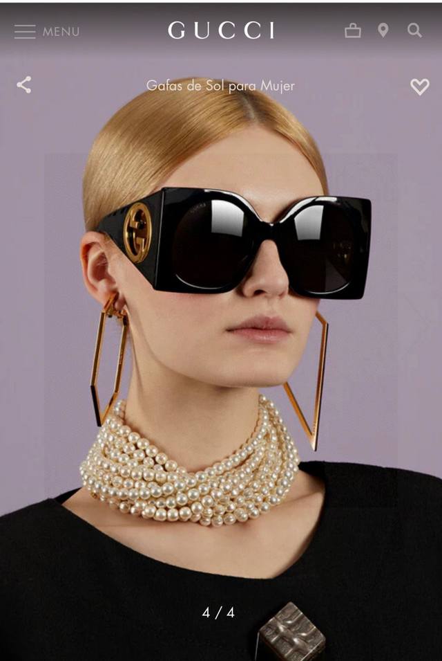 gucci New Bow Large Frame Sunglasses For Women Gg1254S Fashion Personality Sl