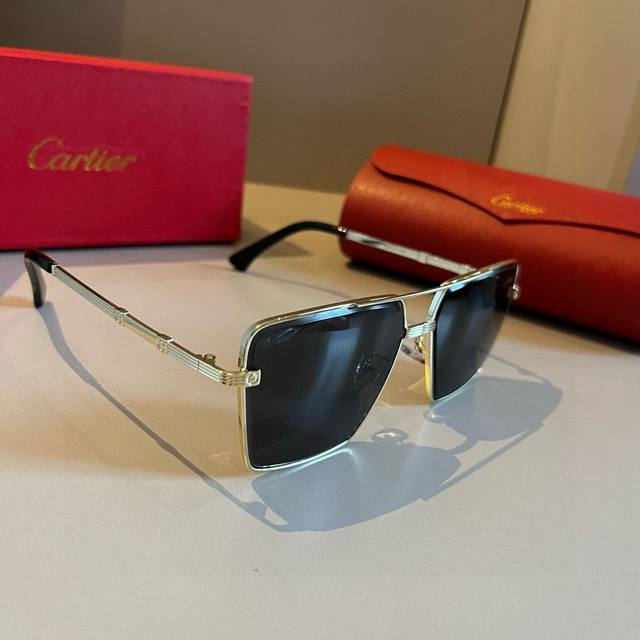cartie*Cartier Precious Sunglasses Metal Material Pc Temples Ten Frameless Ul
