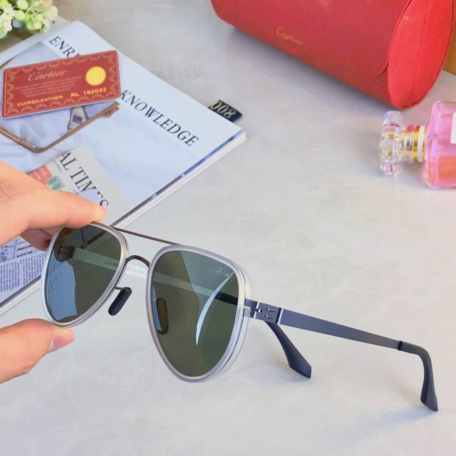 cartie*New Simple Sunglasses Sunglasses Metal High-End Sun Protection Fashion