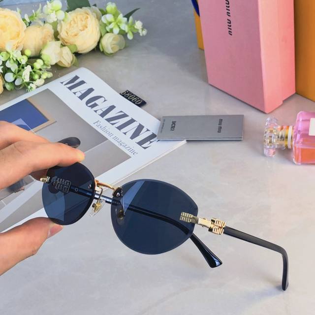 miumi*Frameless Sunglasses For Women, High-End, Fashionable And Versatile, Ov