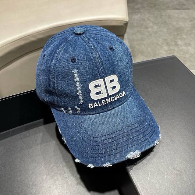 balenciaga Balenciaga New Denim Ripped Street Style Cotton Baseball Cap Perso