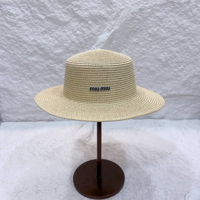 Running Volume Miumiu Elegant Pp Straw Sun Hat Sweet Style Very Delicate Hat Sha