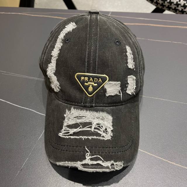 New Model Shipped Prada Prada New Denim Baseball Cap Light And Breathable Qualit