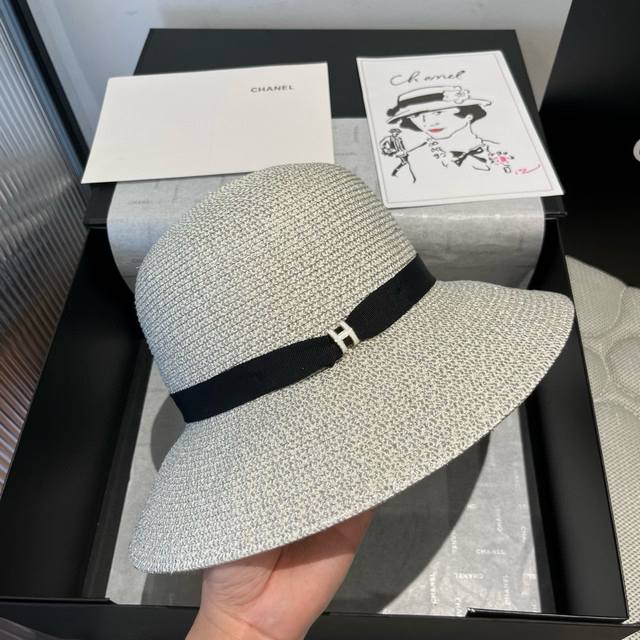 Hermes Straw Hat Sun Hat Foldable Advanced Custom Head Circumference 57Cm