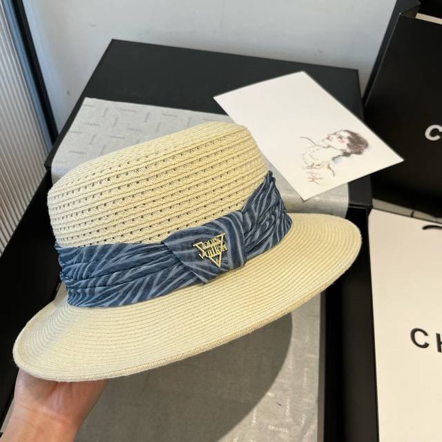 lv Gold And Straw Hat High-End Material Customized Head Circumference 57Cm No