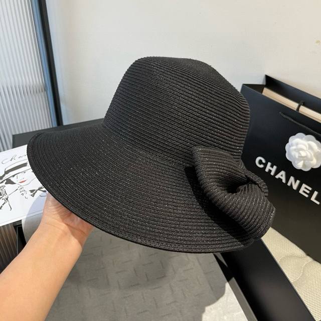 dior Dior New Bow Straw Hat Head Circumference 57Cm