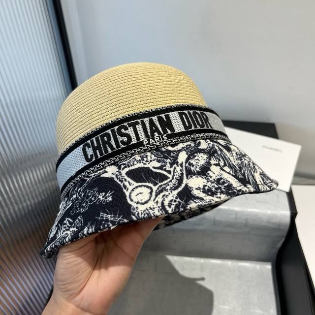 dior Dior New Basin Hat Straw Hat Head Circumference 57Cm