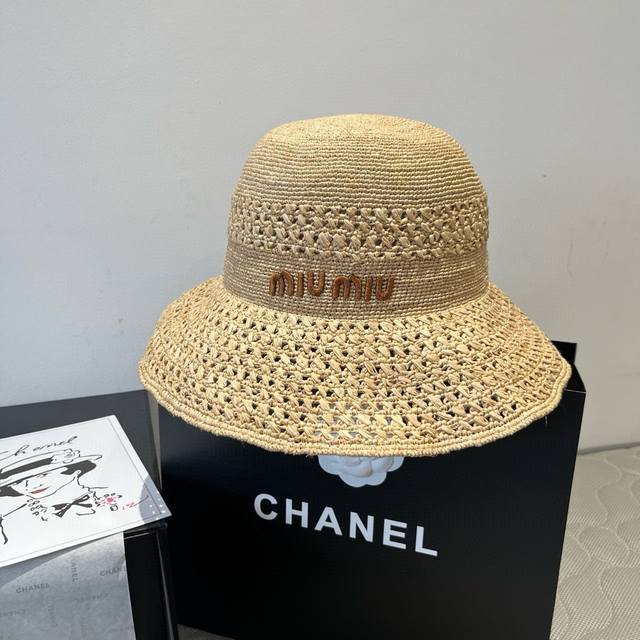 miumiu Miu Miu's New Raffia Straw Hat Is Hand-Woven And Has A Very Small Outp