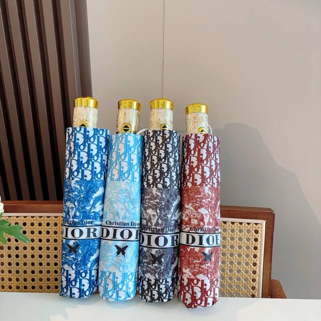dior Dior Animal World Tri-Fold Automatic Folding Sunny Umbrella Fashionable