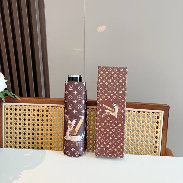 louis Vuitton Louis Vuitton 50% Fold Hand-Opening Umbrella New Coating Techno