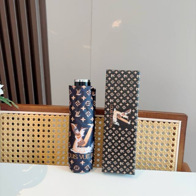 louis Vuitton Louis Vuitton 50% Fold Hand-Opening Umbrella New Coating Techno