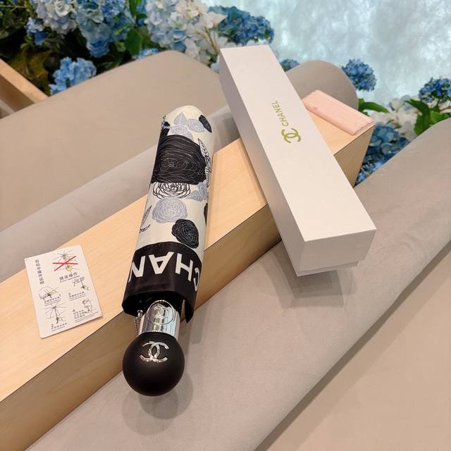 chanel Chanel Tri-Fold Automatic Folding Umbrella With Chanel Soul Logo As On