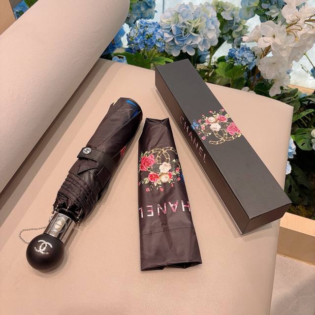 chanel Chanel Tri-Fold Automatic Folding Umbrella With Chanel Soul Logo As On