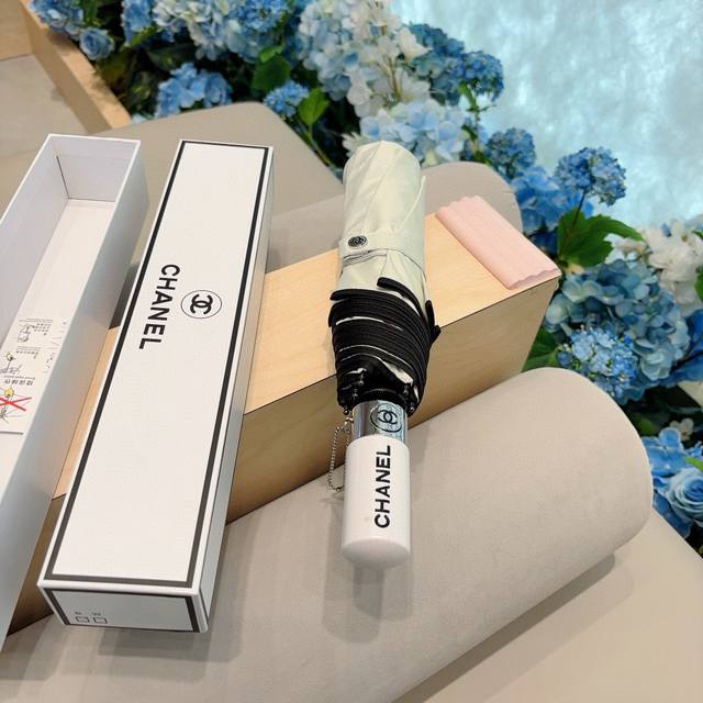 chanel Chanel Tri-Fold Automatic Folding Umbrella With Chanel Soul Logo As On
