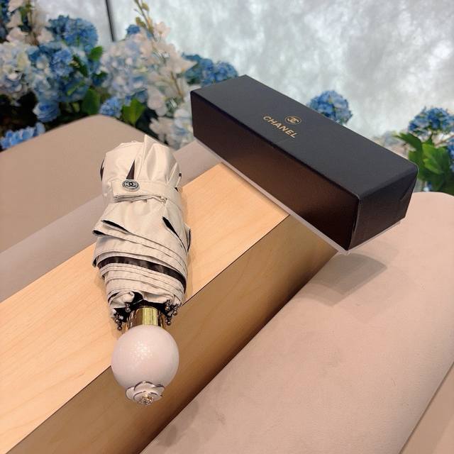 chanel Chanel Pearl Handle 50% Off Manual Folding Umbrella Uses Taiwan Import