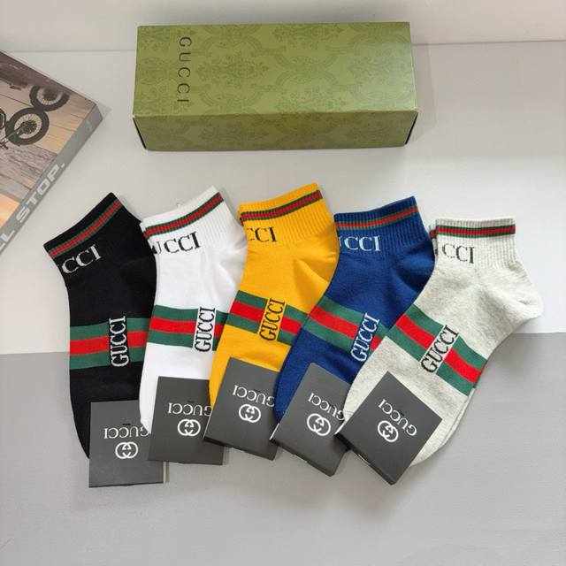 With Packaging 5 Pairs Per Box Gucci Gucci Ins Super Popular Short Socks Pure Co