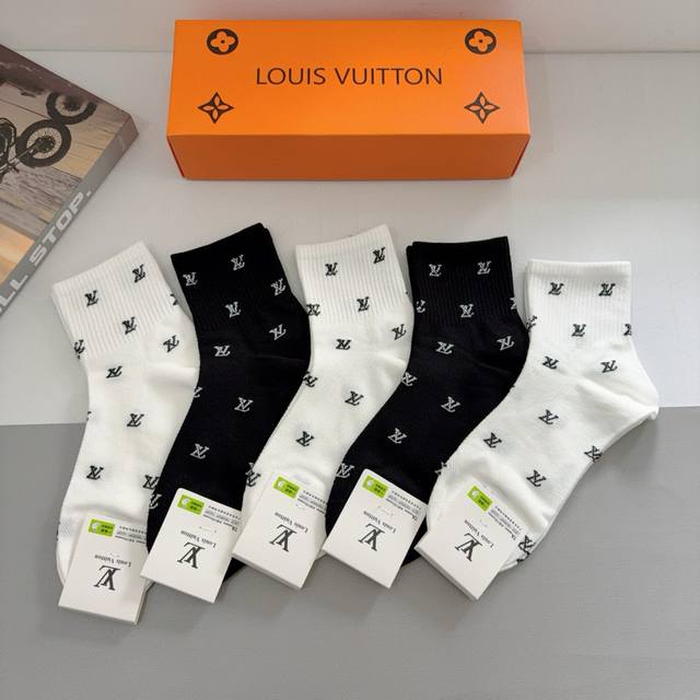 With Packaging 5 Pairs Per Box Chanel Classic Mid-Tube Socks High Version Pure C