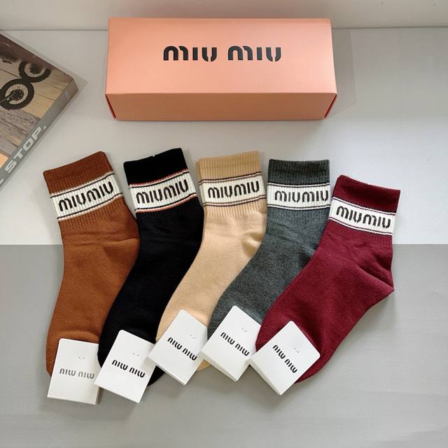 With Packaging 5 Pairs Per Box Miumiu Miu Miu High Quality Super Hit Online Cele