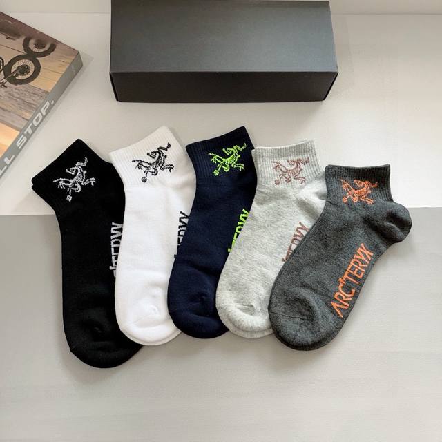 With Packaging 5 Pairs Per Box Arc Teryx Arc'teryx Spring New Hot Boat Socks Hig