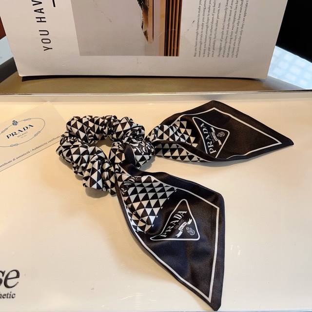 With Packaging Hermes Hermes Double H Letter Ribbon Ponytail Hair Ring Butterfly