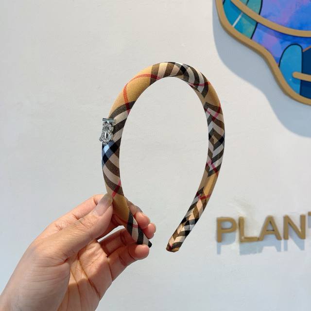 With Packaging Burberry's New High-Cut Plaid Narrow Headband, Fabric Provided By