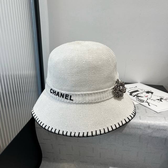 chanel Chanel Bucket Hat Knitted Hand-Grabbed Hat Head Circumference 57Cm