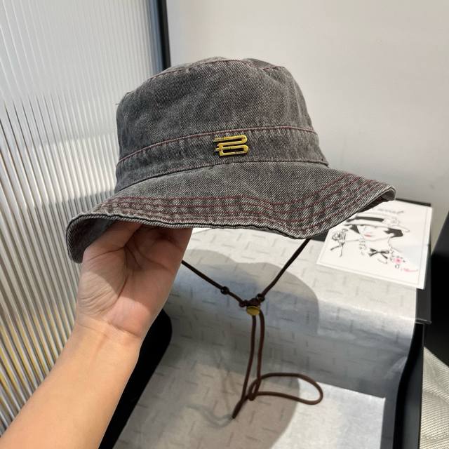 Balenciaga Denim Fisherman Hat Head Circumference 57Cm