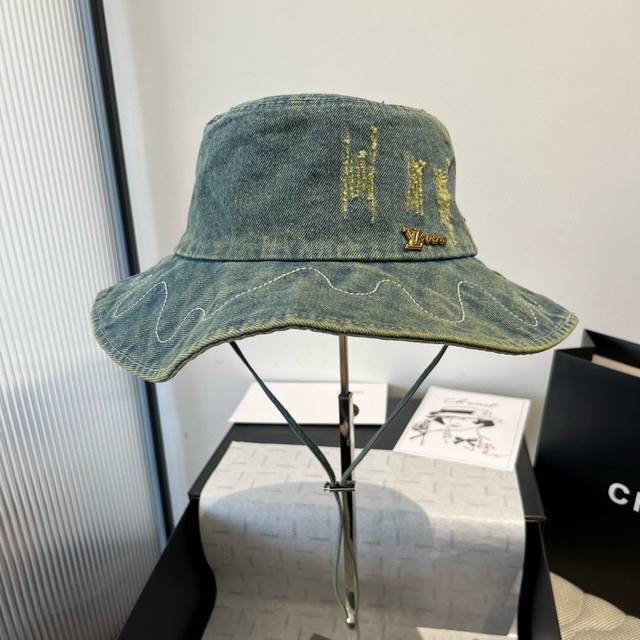 lv Denim Fisherman Hat Head Circumference 57Cm
