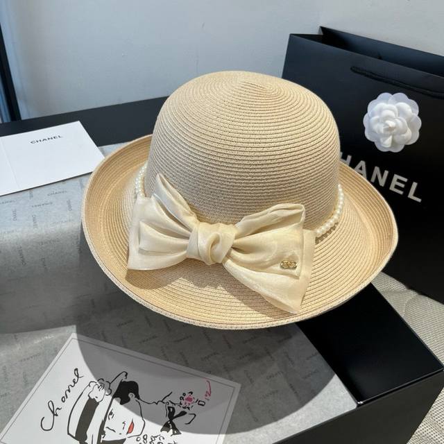 Valentino Bowknot Basin Hat Curled Edge Bowknot Hat Head Circumference 57Cm