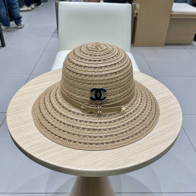 chanel Chanel Round Hollow Hat Straw Hat Super Heavy Custom Head Circumferenc
