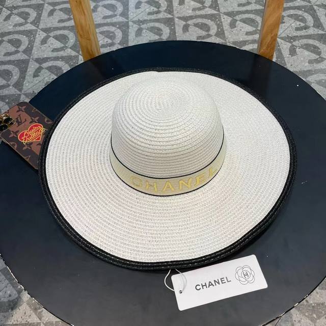 chanel Chanel Mountain Straw Hat Large Brim Sun Hat Head Circumference 57Cm