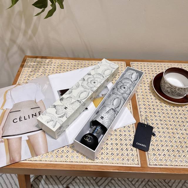 chanel Chanel Snowflake New Three-Fold Automatic Folding Sunny Umbrella With