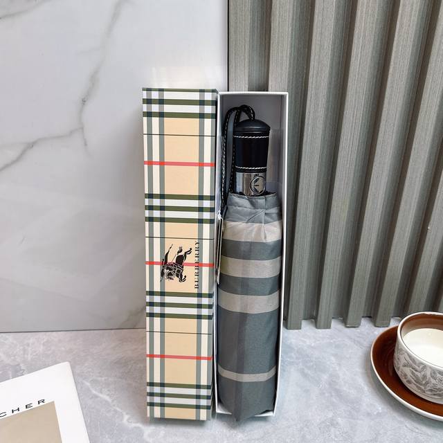 Burberry Tri-Fold Sunscreen Umbrella 2570 New Summer Fully Automatic Folding Sun