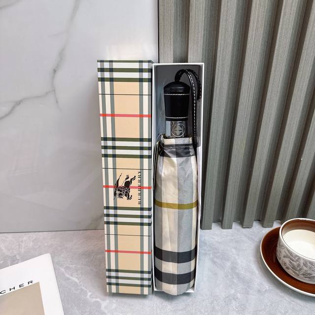 Burberry 3-Fold Sunscreen Umbrella 2570 New Summer Model Fully Automatic Folding