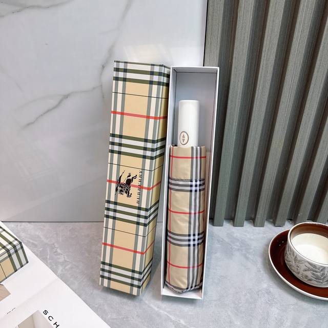 Burberry 3-Fold Sunscreen Umbrella 2570 New Summer Model Fully Automatic Folding