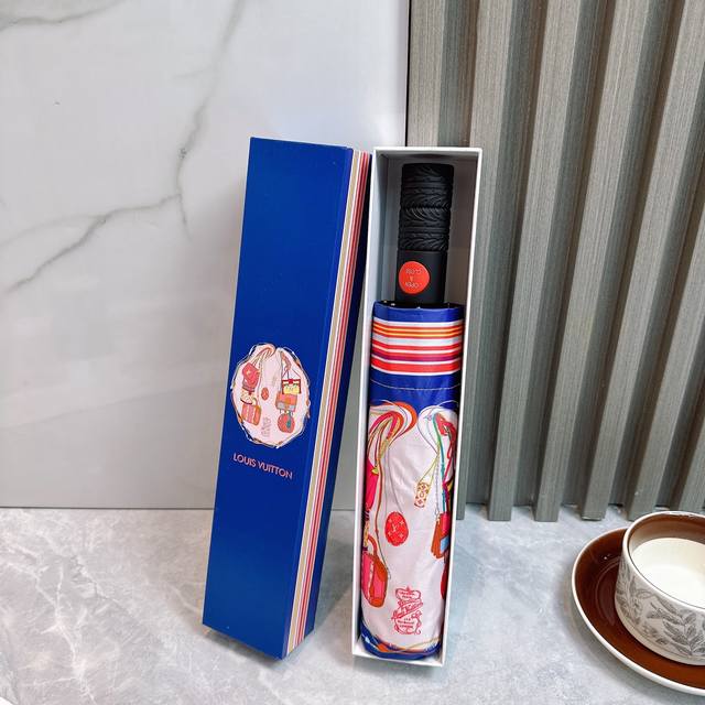 lv Louis Vuitton 3-Fold Sun Protection Umbrella 2570 New Summer Model Fully A