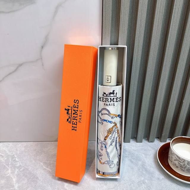 Hermes Tri-Fold Sunscreen Umbrella 2570 New Summer Fully Automatic Folding Sunny