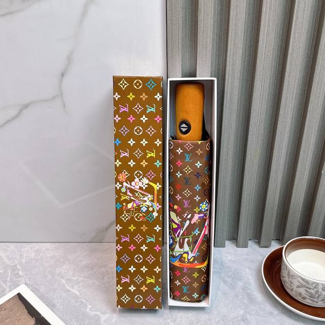 lv Louis Vuitton 3-Fold Sun Protection Umbrella 2570 New Summer Model Fully A