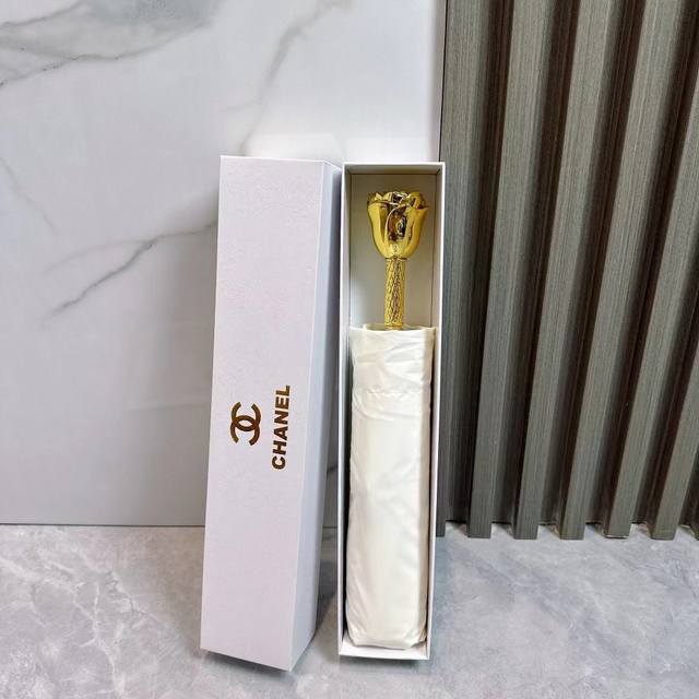 Chanel Trifold Hand-Opening High-End Rose Handle Counter New Summer Style Adopts
