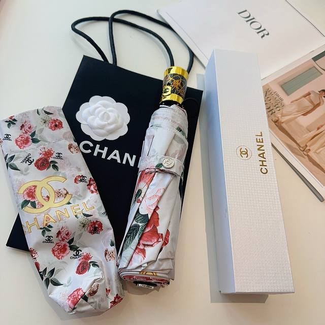 chanel Chanel Tri-Fold Automatic Folding Umbrella Uses Taiwan Imported Uv Ant