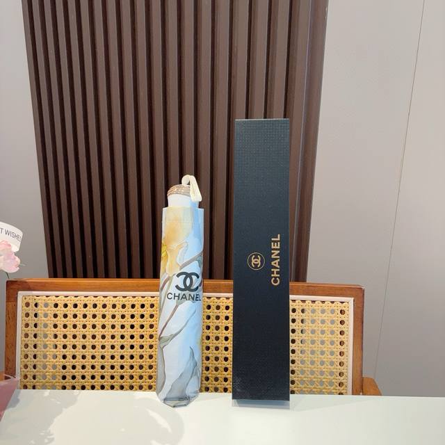 chanel Chanel Tri-Fold Hand-Open Folding Umbrella Uses Taiwan Imported Uv Ant