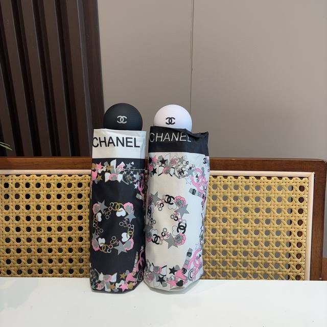 chanel Chanel 50% Off Manual Folding Umbrella With Uv Protection Cloth Import