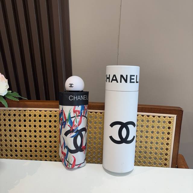 chanel Chanel 50% Off Manual Folding Umbrella With Uv Protection Cloth Import
